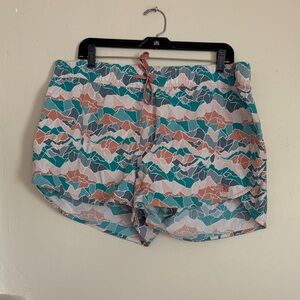 The North Face Women's Teal and Coral Athletic Shorts